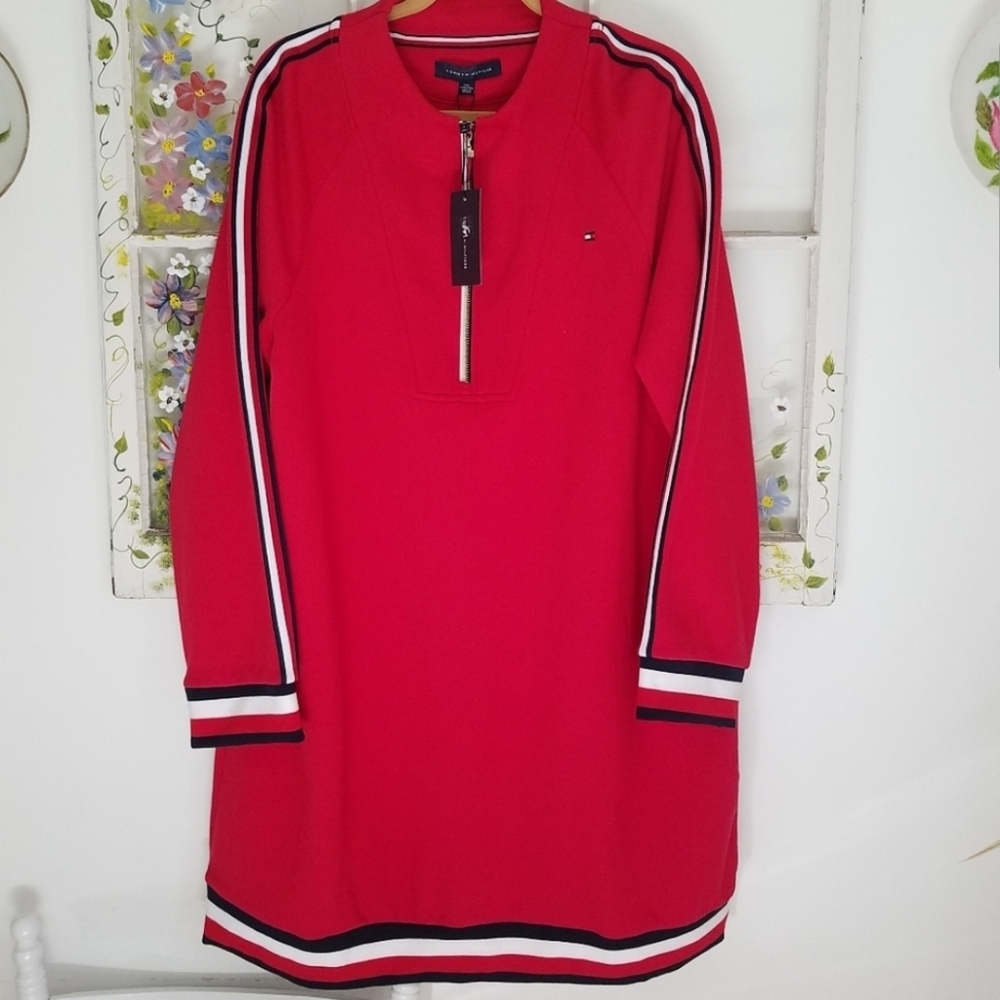 NWT Tommy Hilfiger Sneaker Dress Sweatshirt  Dress Red Size XXL